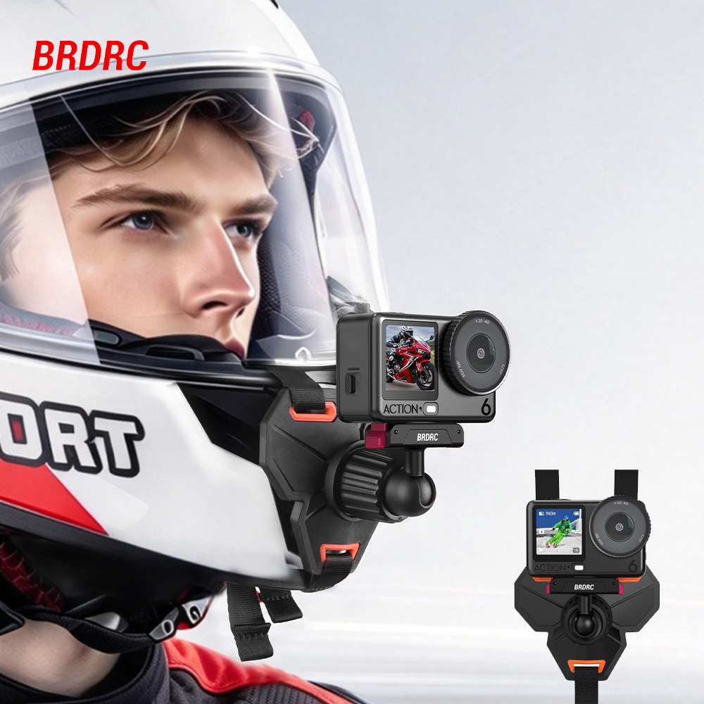 Action Camera Motorcycle Helmet Mount - حزام تثبيت خوذة الدراجة النارية BRDRC،