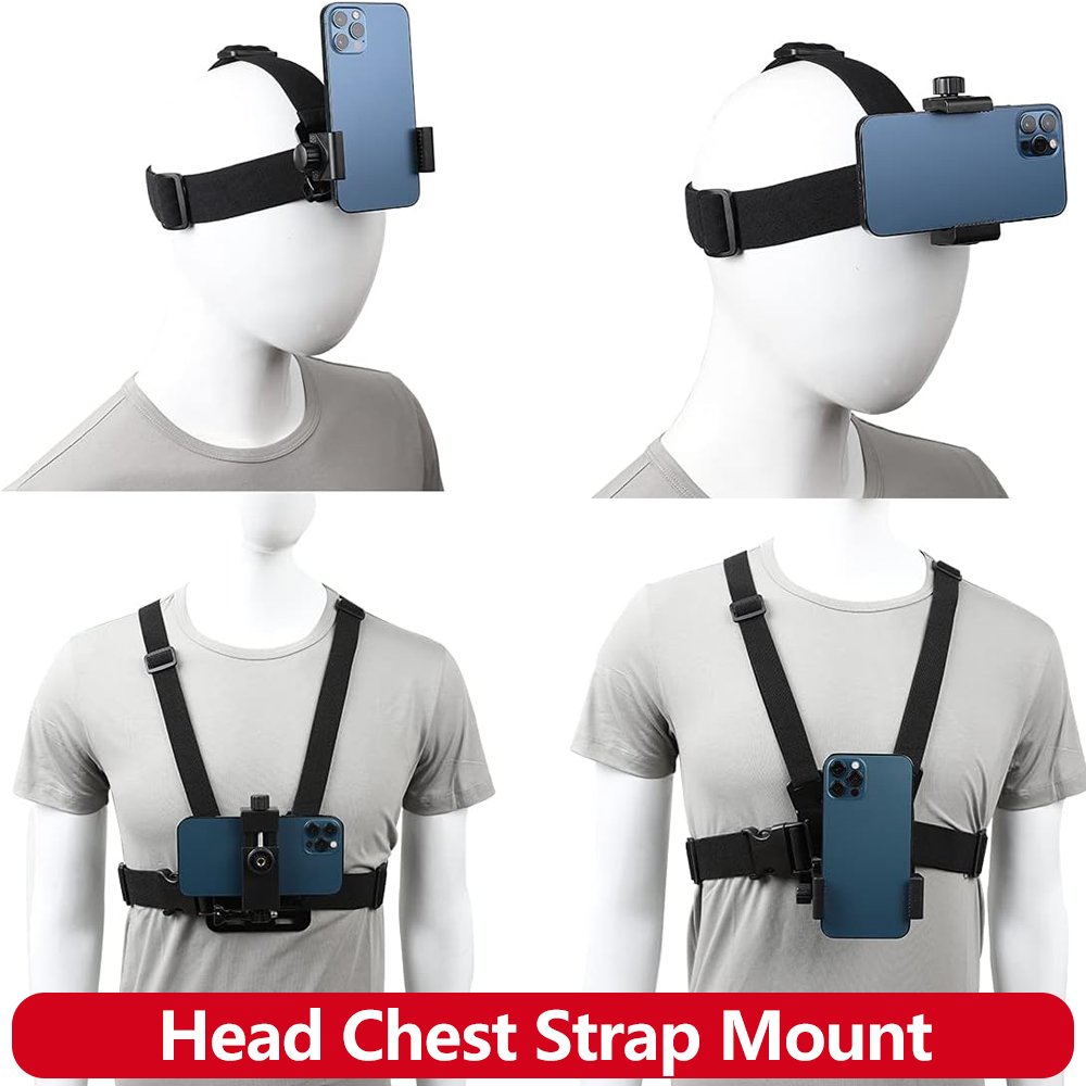 Action Camera Chest Strap Harness Mount - حامل هاتف محمول للرأس والصدر مع