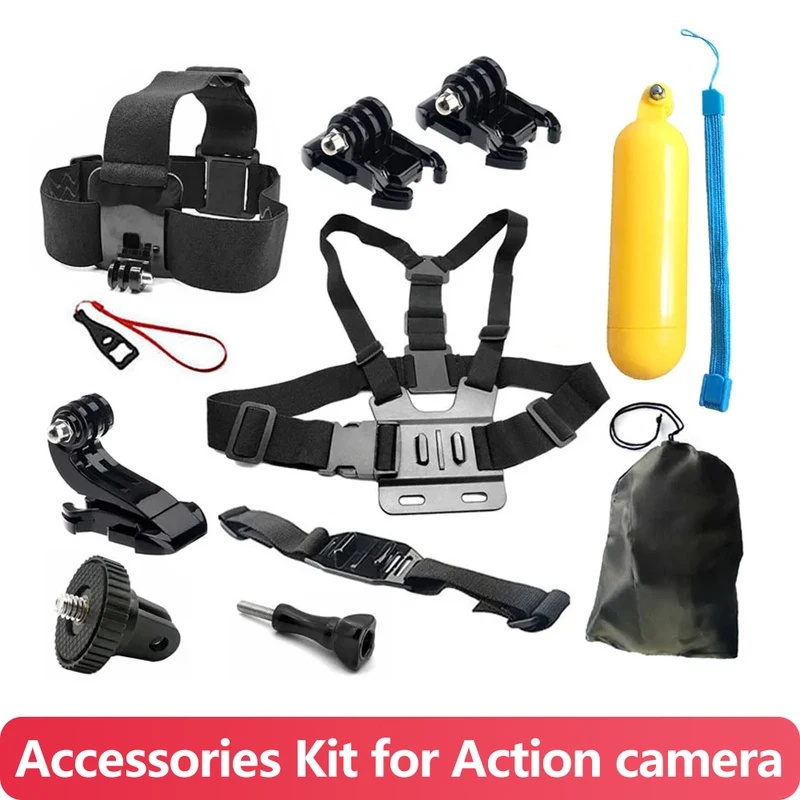 Action Camera Floating Handle Grip - مجموعة ملحقات تثبيت على الصدر والرأس