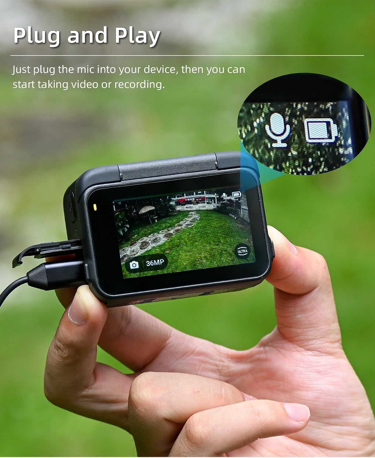 Action Camera External Microphone Usb - ميكروفون صغير بكاميرا USB، ميكروفون لافالير