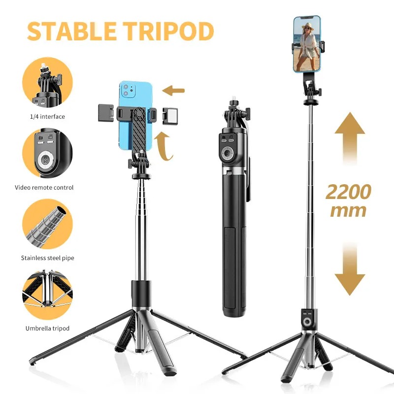 Action Camera Selfie Stick Invisible - عصا سيلفي P220 ثلاثي القوائم لاسلكي