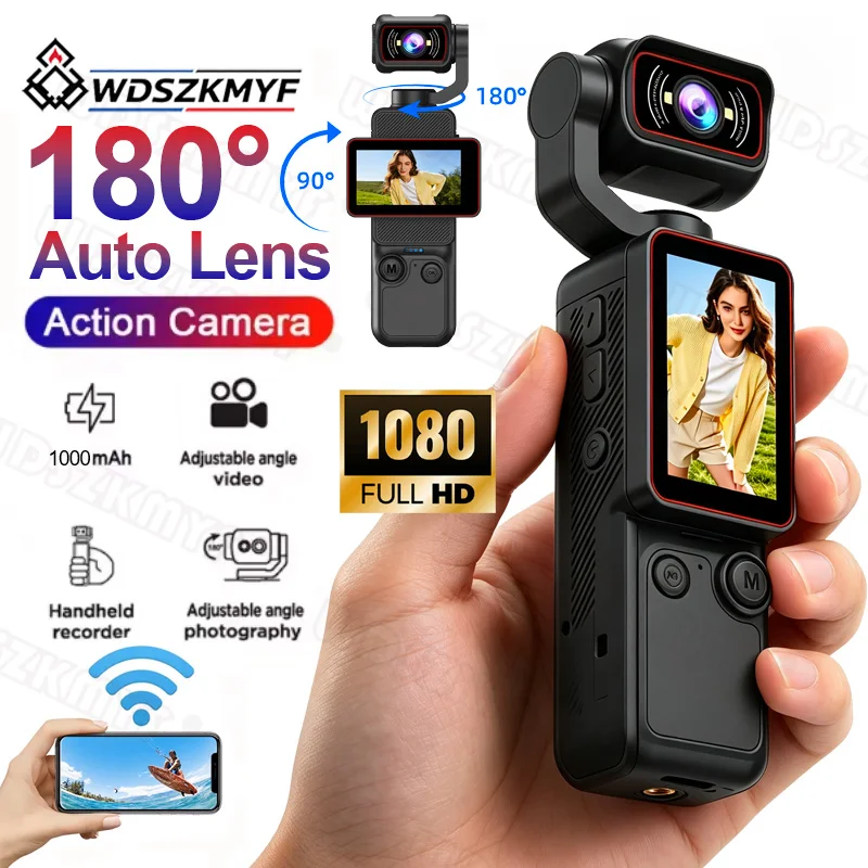 Action Camera Optical Image Stabilization - كاميرا أكشن محمولة جديدة 180 °