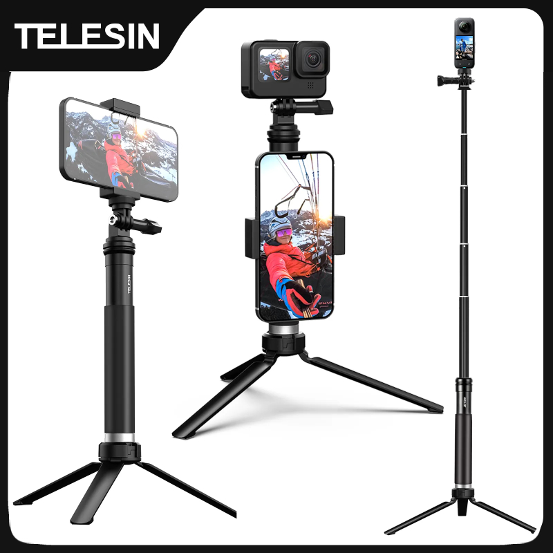 Action Camera Selfie Stick Invisible - TELESIN ل GoPro Selfie عصا 360