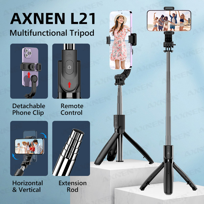 عصا سيلفي للهاتف AXNEN L21 مع  - مراجعة Action Camera Selfie Stick Invisible وسعره