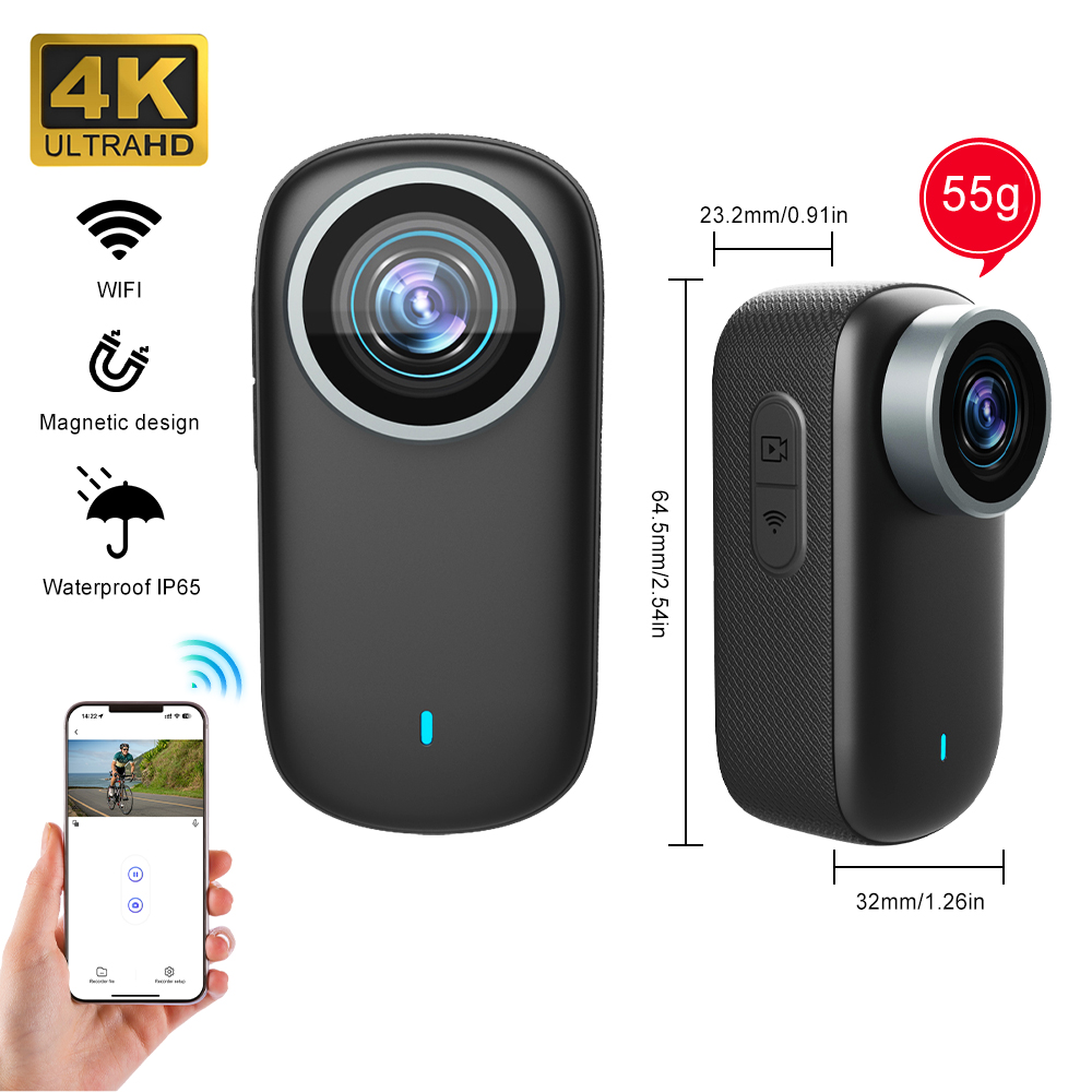 واي فاي 4K كاميرا الإبهام الصغ - مراجعة Action Camera Waterproof 30M Without Case وسعره