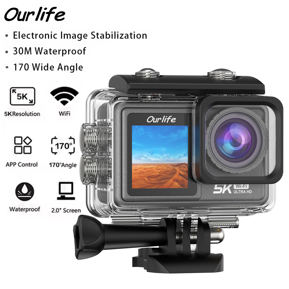 كاميرا Ourlife MT81 5K Action  - مراجعة Action Camera 4K 60Fps Dual Screen وسعره