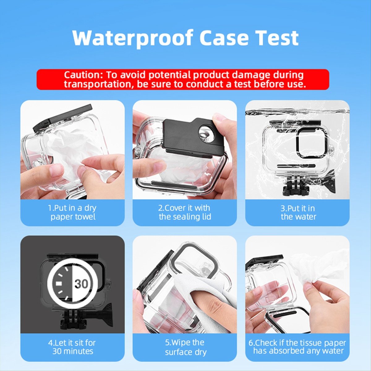 حافظة مقاومة للماء M05K 60M لك - مراجعة Action Camera Diving Case Underwater 60M وسعره
