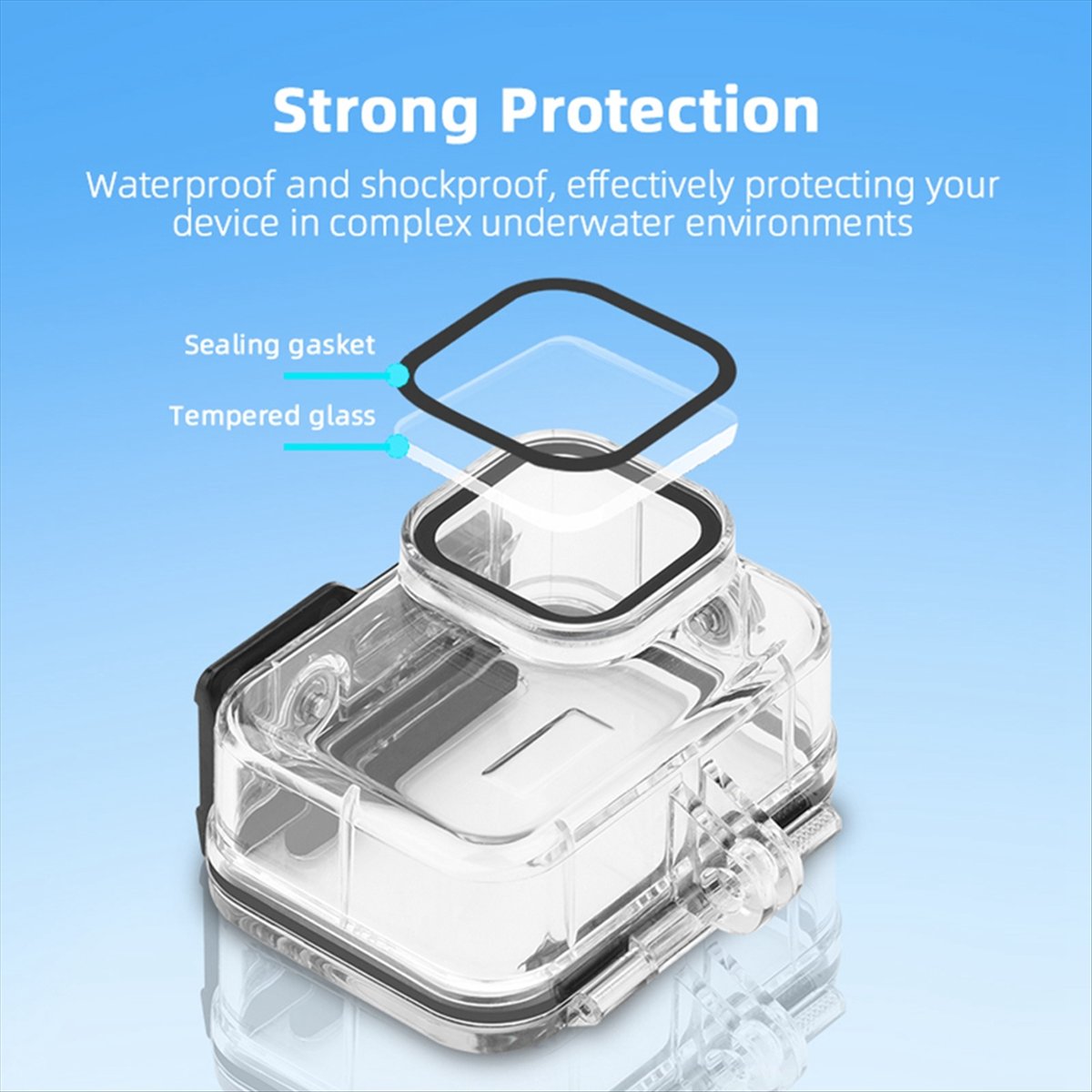 حافظة مقاومة للماء M05K 60M لك - مراجعة Action Camera Diving Case Underwater 60M وسعره