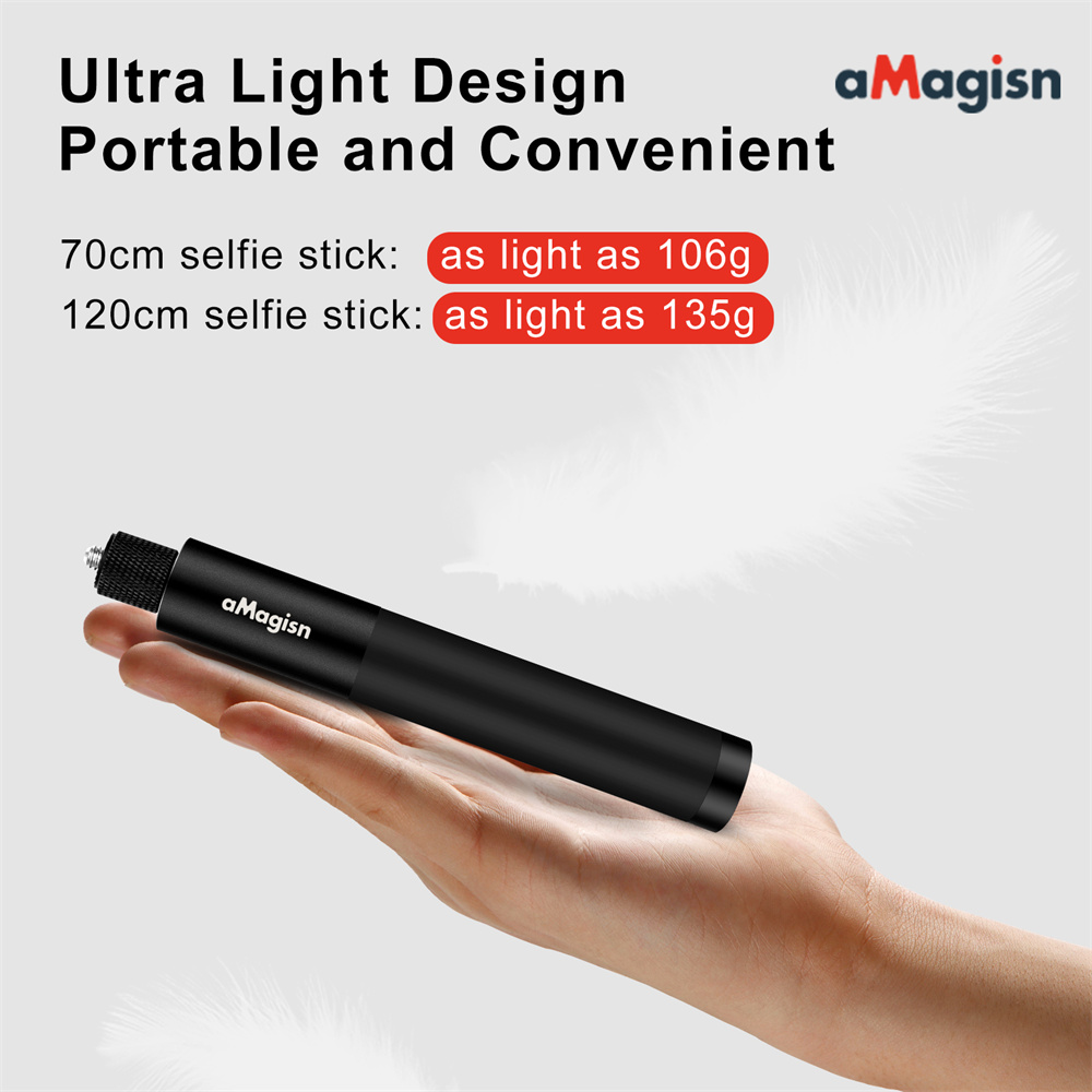 Amagis 16-70 سنتيمتر غير مرئية - مراجعة Action Camera Selfie Stick Invisible وسعره