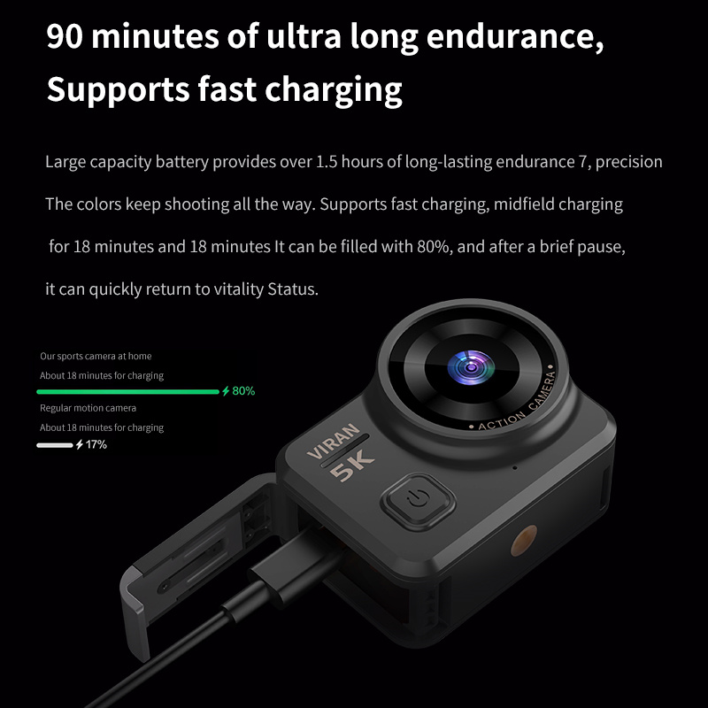 كاميرا الحركة المحمولة 5K 2.0  - مراجعة Action Camera Optical Image Stabilization وسعره