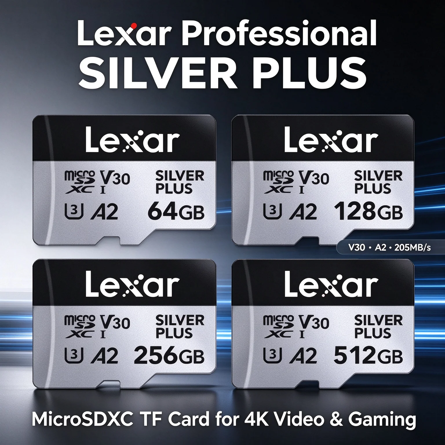 بطاقة ذاكرة Lexar SILVER PLUS  - مراجعة Action Camera Micro Sd Card 128Gb V30 وسعره