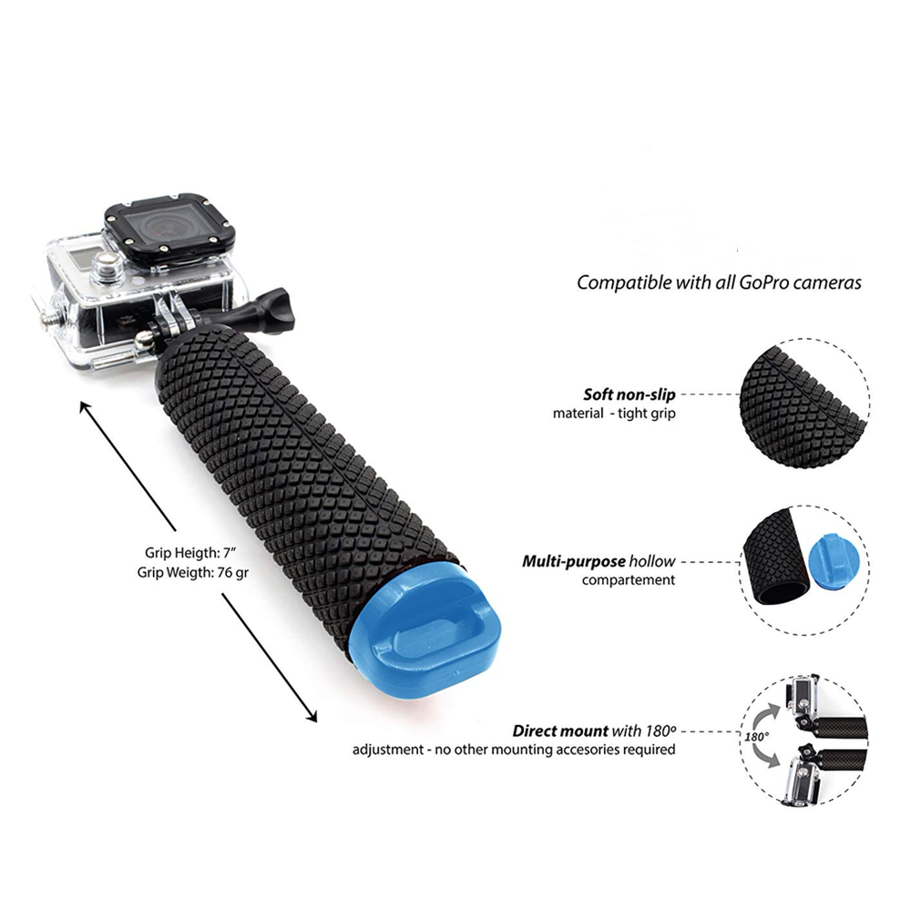 المياه العائمة قبضة اليد مقبض  - مراجعة Action Camera Floating Handle Grip وسعره