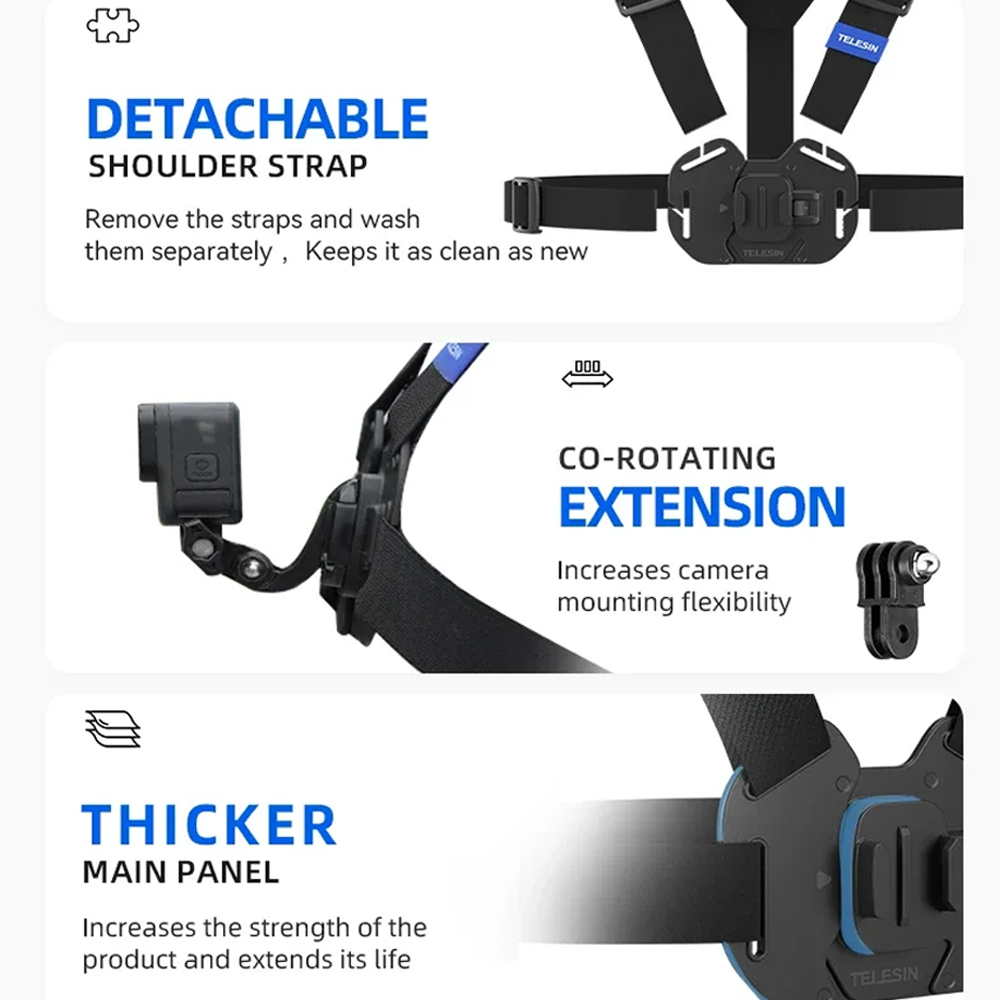 حزام تثبيت قابل للتعديل على ال - مراجعة Action Camera Chest Strap Harness Mount وسعره