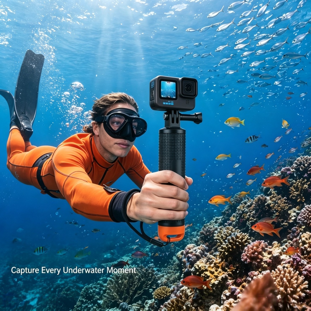 مقبض يد عائم لكاميرا جوبرو هير - مراجعة Action Camera Floating Handle Grip وسعره