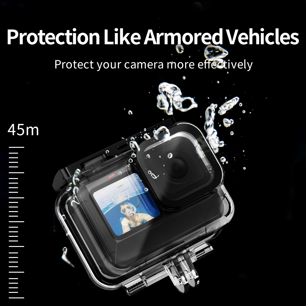 TELESIN 60 متر مقاوم للماء الإ - مراجعة Action Camera Diving Case Underwater 60M وسعره