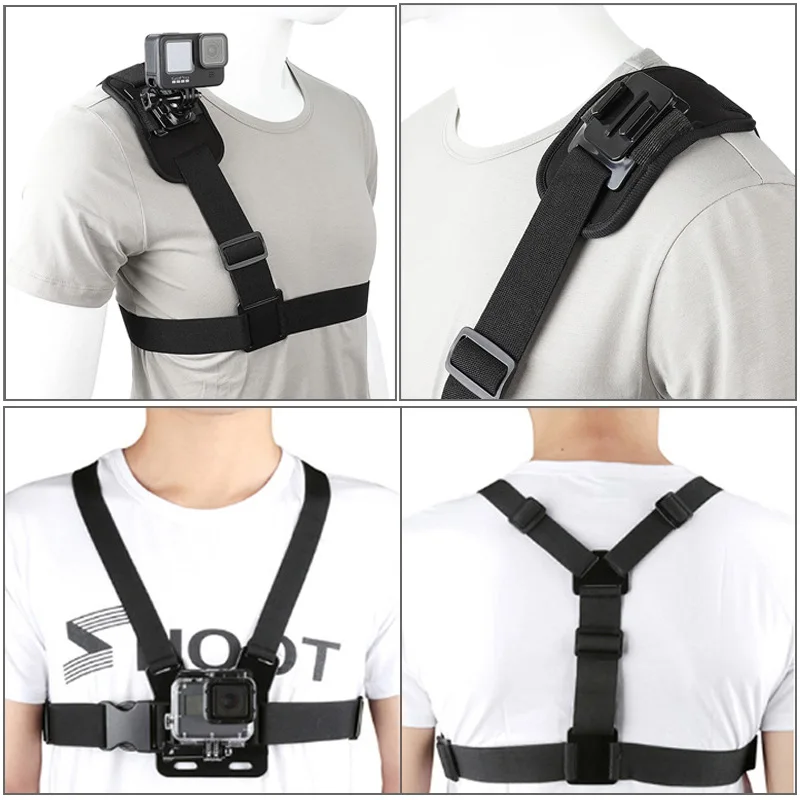 حزام صدر قابل للتعديل مع خطاف  - مراجعة Action Camera Chest Strap Harness Mount وسعره