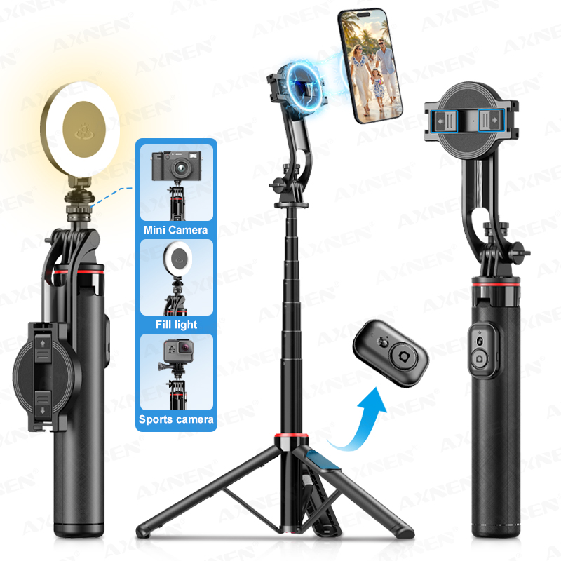 عصا سيلفي مغناطيسية قابلة للتم - مراجعة Action Camera Selfie Stick Invisible وسعره