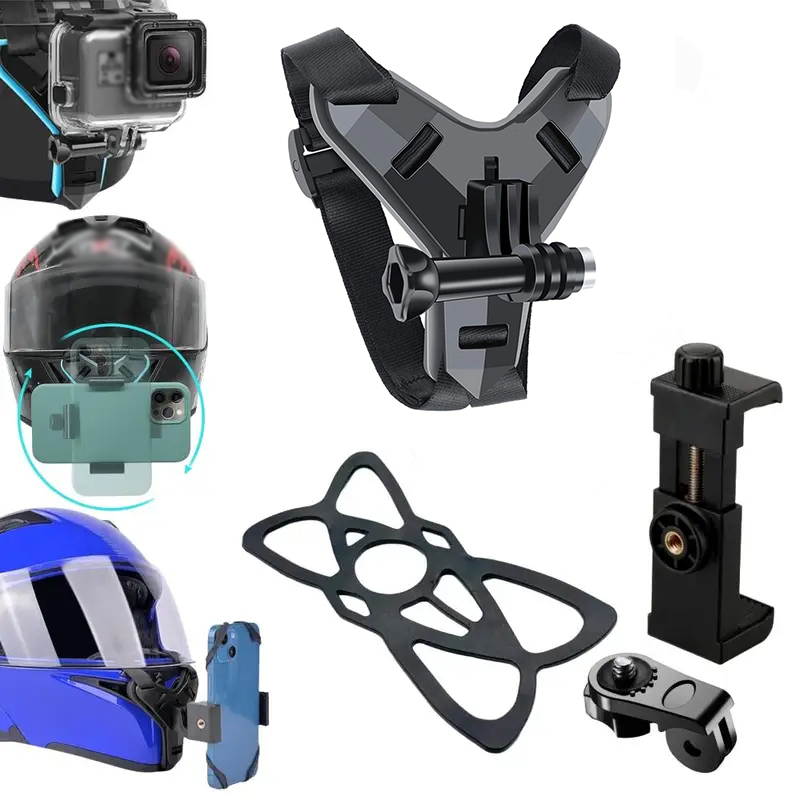 حامل هاتف وكاميرا أكشن للخوذة  - مراجعة Action Camera Motorcycle Helmet Mount وسعره