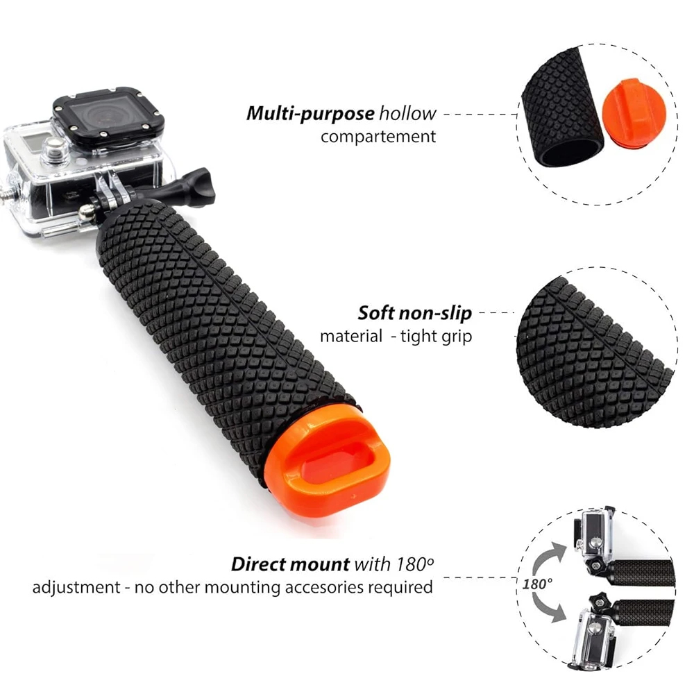 العائمة قبضة اليد مقاوم للماء  - مراجعة Action Camera Floating Handle Grip وسعره