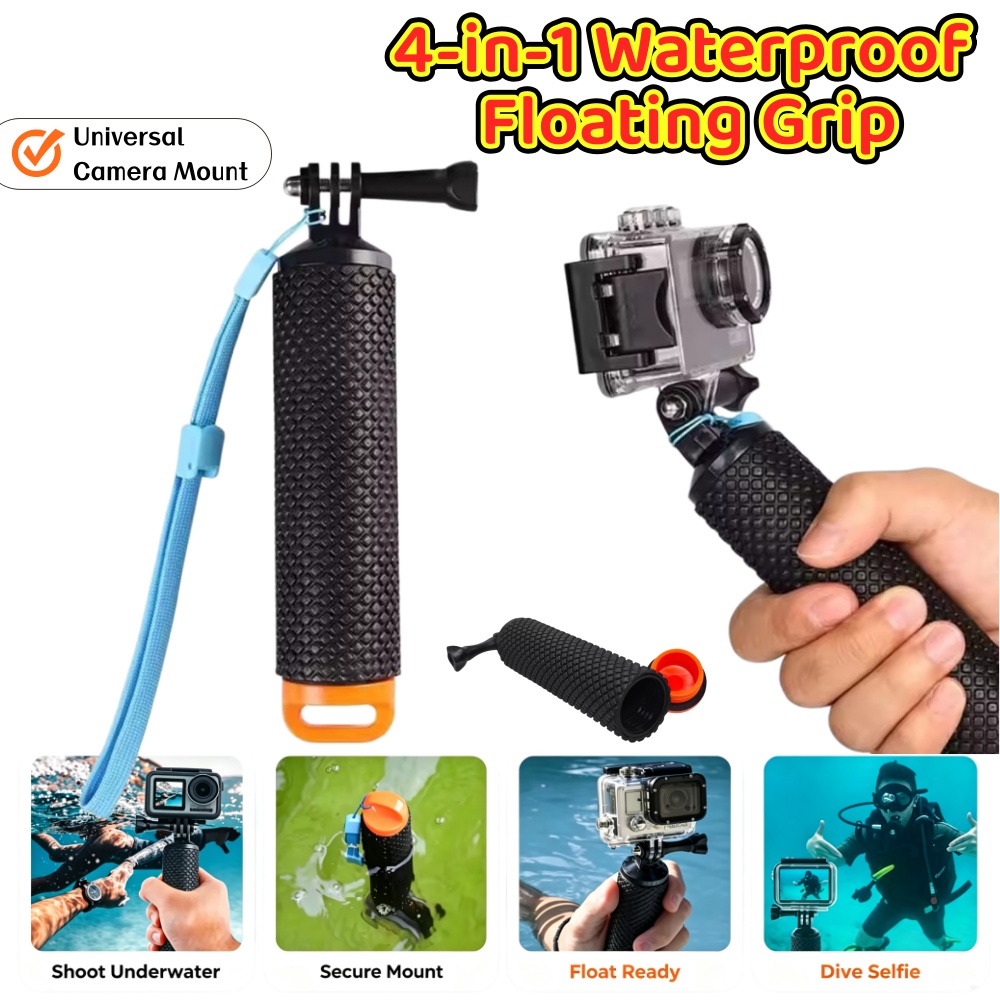 مقبض كاميرا تحت الماء مقاوم لل - مراجعة Action Camera Floating Handle Grip وسعره