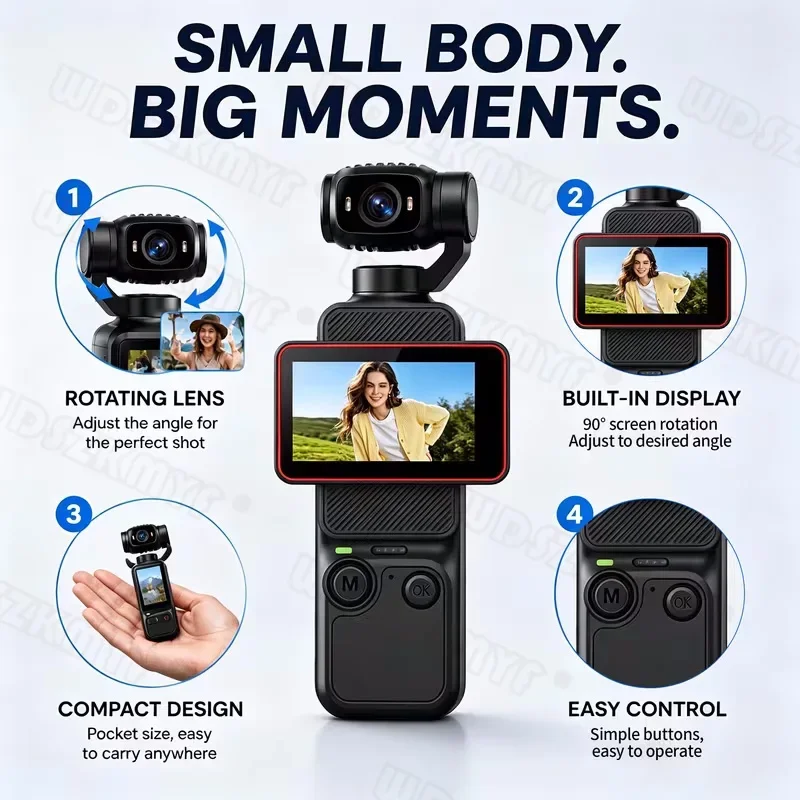 كاميرا أكشن محمولة جديدة بدقة  - مراجعة Action Camera Optical Image Stabilization وسعره