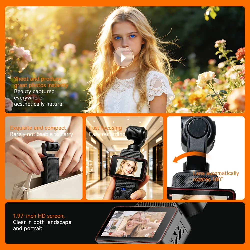 كاميرا أكشن محمولة جديدة 180 ° - مراجعة Action Camera Optical Image Stabilization وسعره