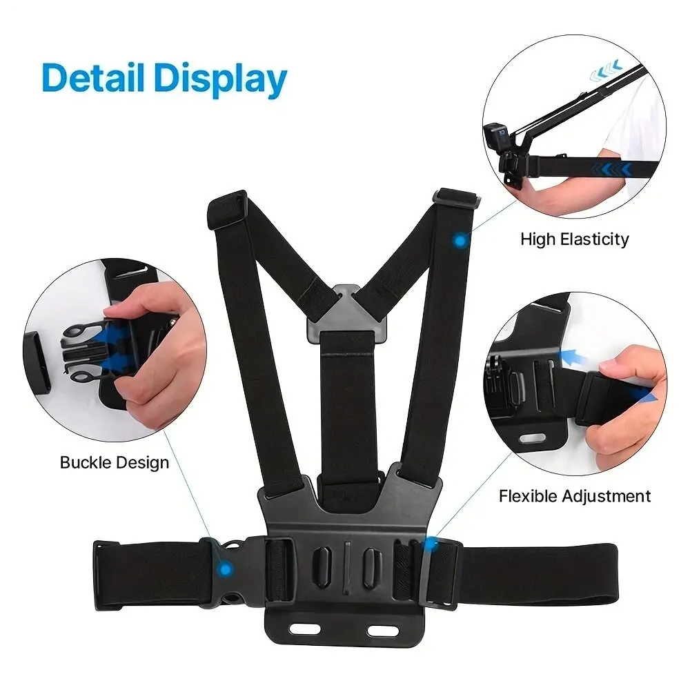 ل GoPro بطل ركوب حزام الرأس ال - مراجعة Action Camera Chest Strap Harness Mount وسعره
