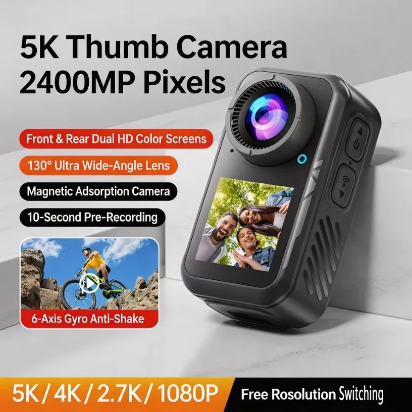 كاميرا أكشن صغيرة بشاشة مزدوجة - مراجعة Action Camera 4K 60Fps Dual Screen وسعره