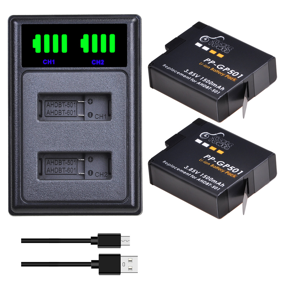 بطارية بديلة 1500 مللي أمبير A - مراجعة Action Camera Battery Charger Dual Pack وسعره