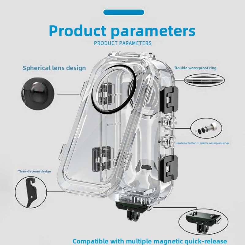 غطاء حماية غير مرئي مقاوم للما - مراجعة Action Camera Diving Case Underwater 60M وسعره
