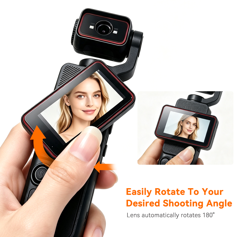 كاميرا محمولة صغيرة 180 °   عد - مراجعة Action Camera Optical Image Stabilization وسعره