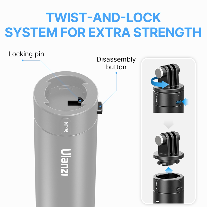Ulanzi Go-Quick II 59 بوصة عصا - مراجعة Action Camera Selfie Stick Invisible وسعره