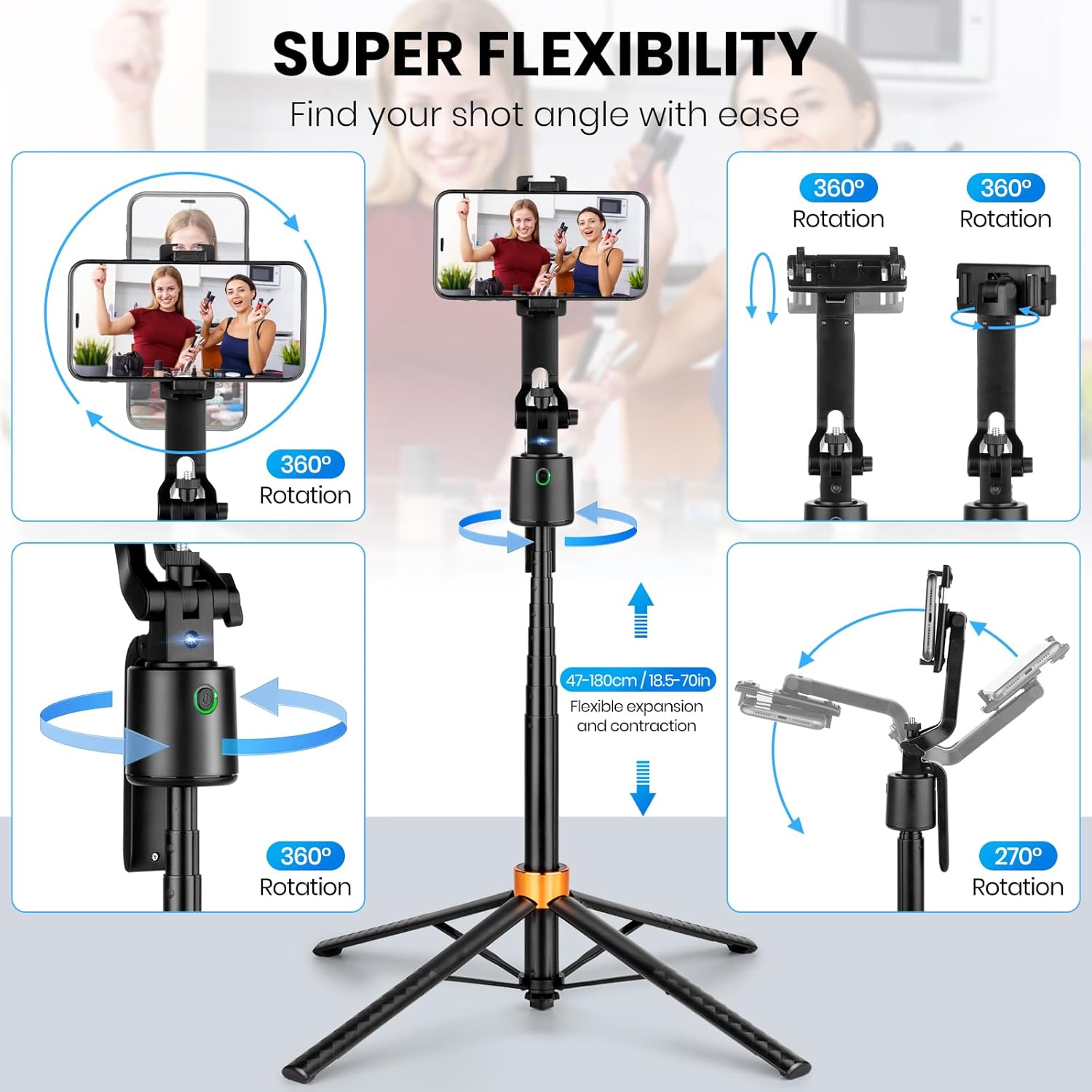 حامل ثلاثي القوائم قابل للطي ب - مراجعة Action Camera Selfie Stick Invisible وسعره