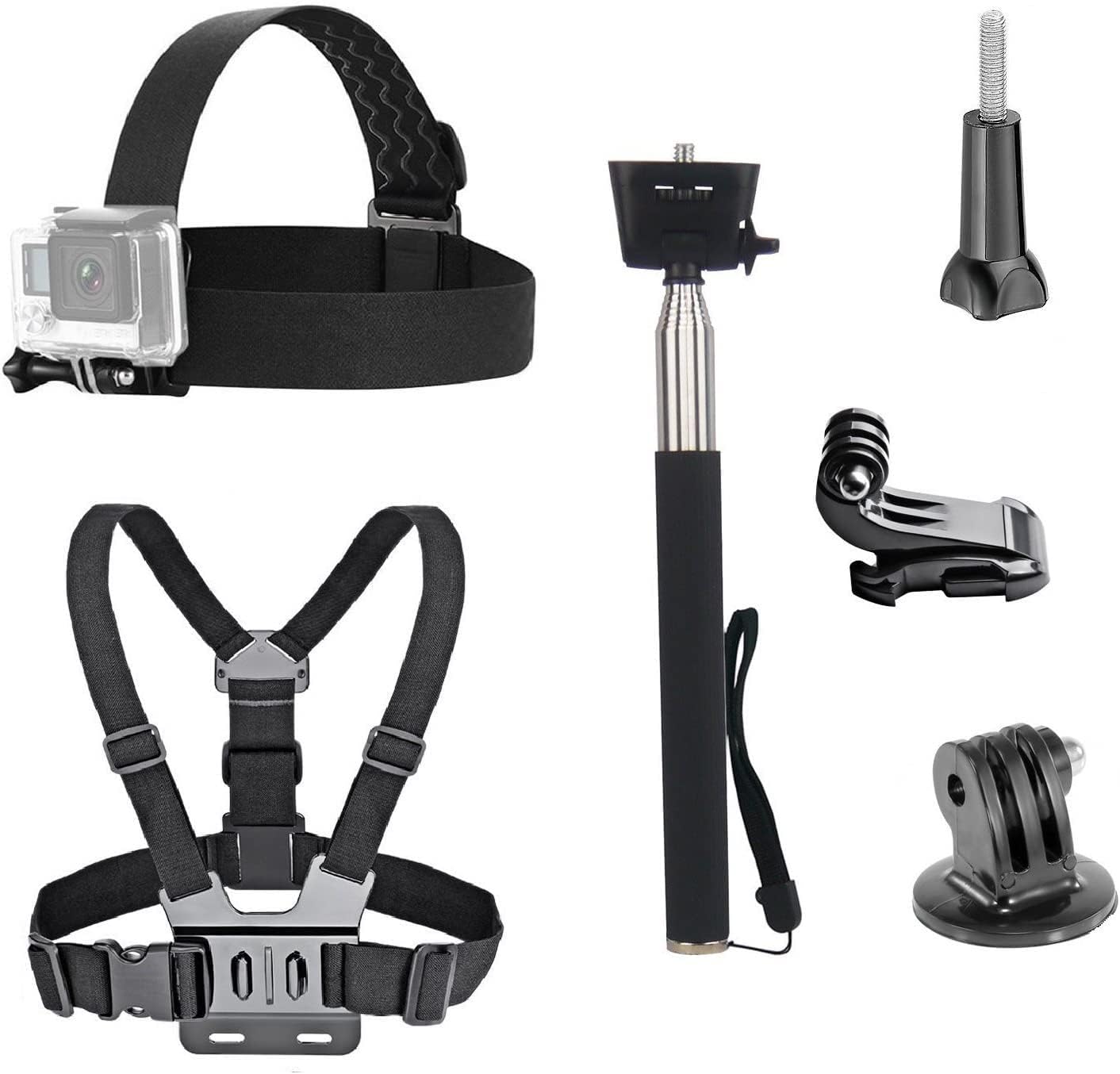 مجموعة إكسسوارات تشمل حزام رأس - مراجعة Action Camera Chest Strap Harness Mount وسعره