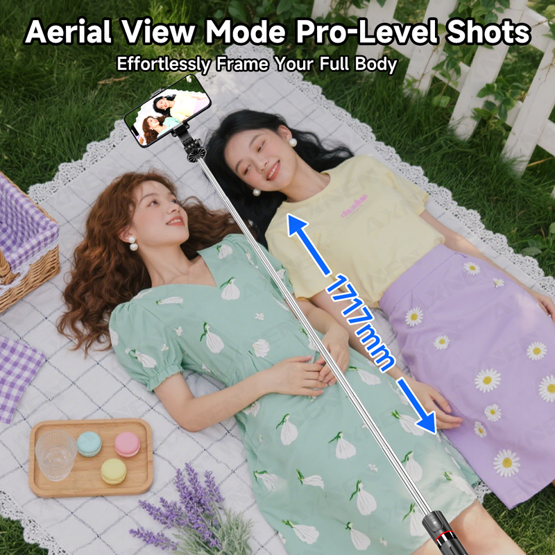 AXNEN F15 عصا سيلفي قابلة للتم - مراجعة Action Camera Selfie Stick Invisible وسعره